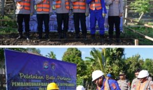 Pembangunan Barak Siaga Dit Polairud Dimulai, Kapolda Sulbar Lakukan Peletakan Batu Pertama