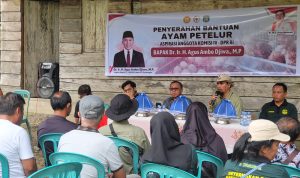 Anggota DPR RI Ir. Agus Ambo Djiwa Serahkan Bantuan Ayam Petelur Aspirasi Komisi IV