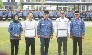 Plt Kadinsos P3A dan PMD Sulbar Dampingi Gubernur Serahkan Penghargaan Desa Berprestasi